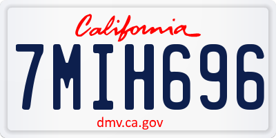CA license plate 7MIH696