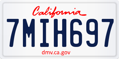 CA license plate 7MIH697