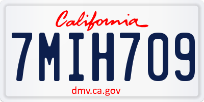 CA license plate 7MIH709