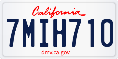 CA license plate 7MIH710