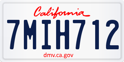 CA license plate 7MIH712