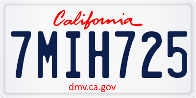 CA license plate 7MIH725