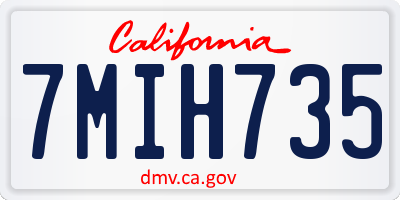 CA license plate 7MIH735