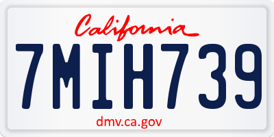 CA license plate 7MIH739