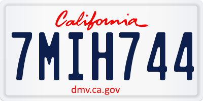 CA license plate 7MIH744