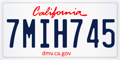 CA license plate 7MIH745