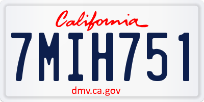 CA license plate 7MIH751