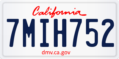 CA license plate 7MIH752