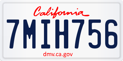 CA license plate 7MIH756