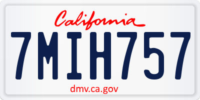 CA license plate 7MIH757