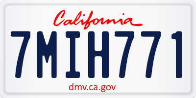 CA license plate 7MIH771