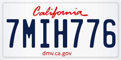 CA license plate 7MIH776