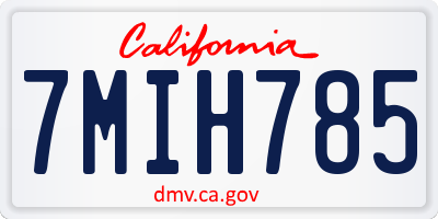 CA license plate 7MIH785