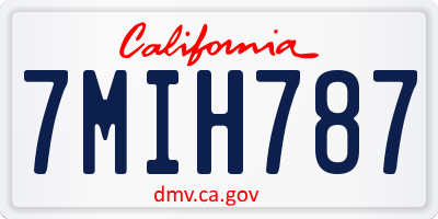 CA license plate 7MIH787