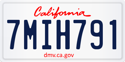 CA license plate 7MIH791