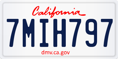 CA license plate 7MIH797