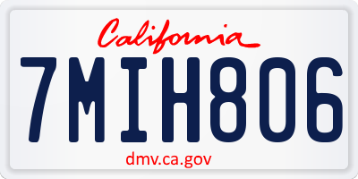 CA license plate 7MIH806