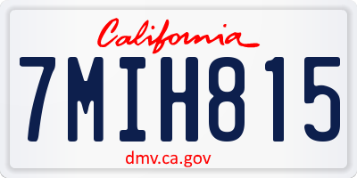 CA license plate 7MIH815
