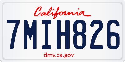 CA license plate 7MIH826