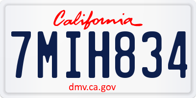 CA license plate 7MIH834