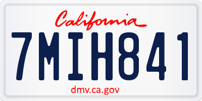CA license plate 7MIH841