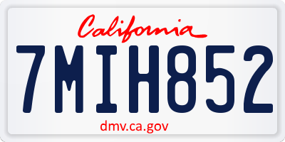 CA license plate 7MIH852