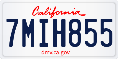 CA license plate 7MIH855