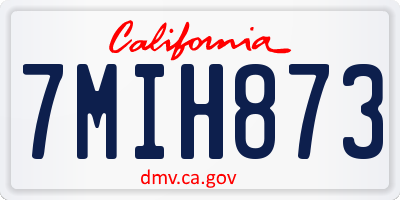 CA license plate 7MIH873