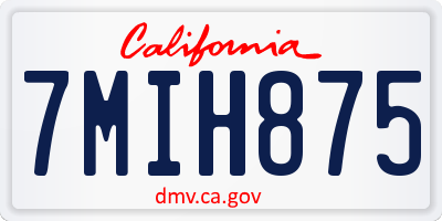 CA license plate 7MIH875