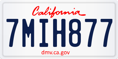 CA license plate 7MIH877