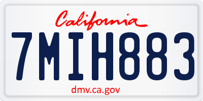 CA license plate 7MIH883