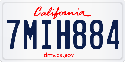 CA license plate 7MIH884