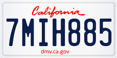 CA license plate 7MIH885