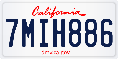 CA license plate 7MIH886