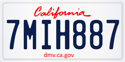 CA license plate 7MIH887
