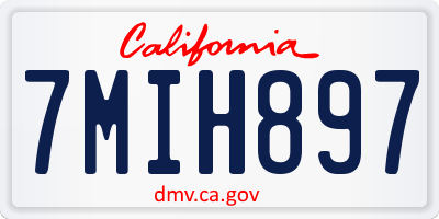 CA license plate 7MIH897