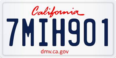 CA license plate 7MIH901
