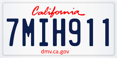 CA license plate 7MIH911