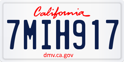 CA license plate 7MIH917
