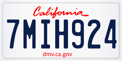 CA license plate 7MIH924
