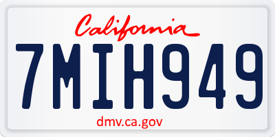 CA license plate 7MIH949