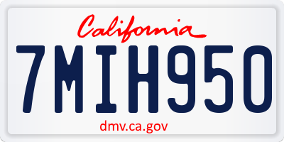 CA license plate 7MIH950