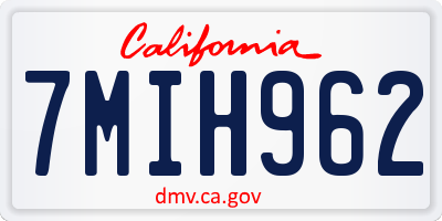 CA license plate 7MIH962