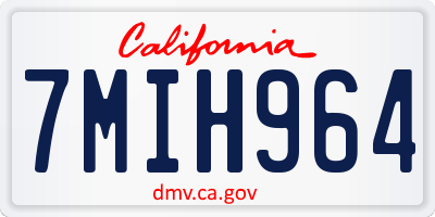 CA license plate 7MIH964