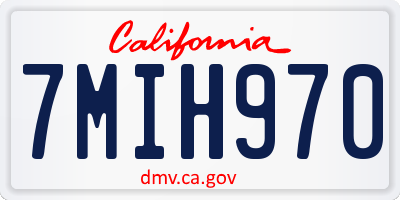 CA license plate 7MIH970