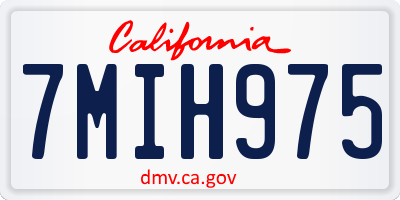 CA license plate 7MIH975