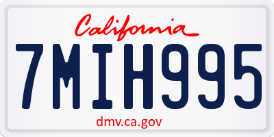 CA license plate 7MIH995