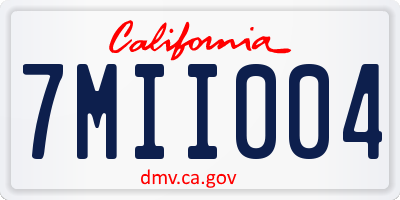 CA license plate 7MII004