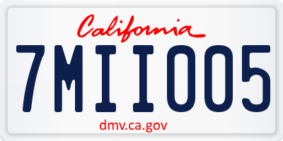CA license plate 7MII005