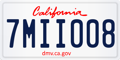 CA license plate 7MII008